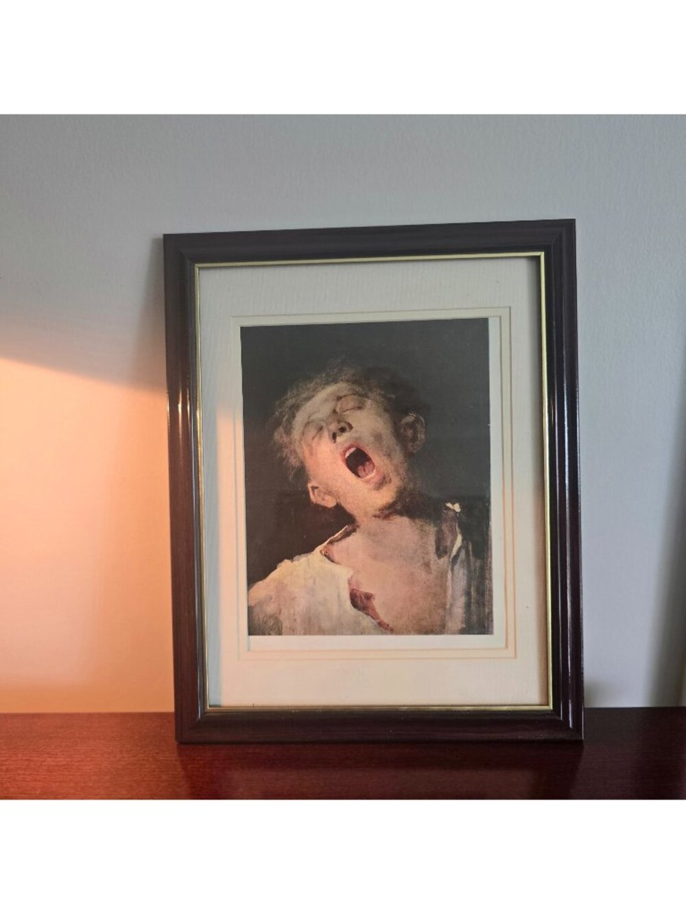 Mihaly Munkacsy Yawning Man Framed Art Print Hungarian Realist Moody Poster